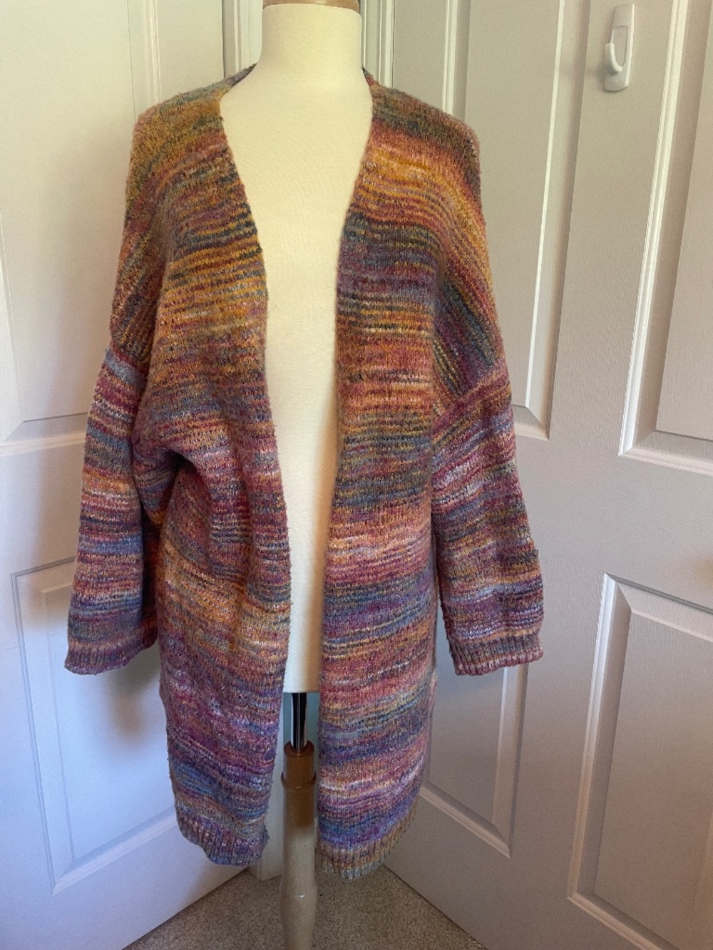Black Tape Space-Dye Open Front Cardigan - XL